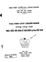 vai trò cựu chiến binh trong công cuộc phát triển nền kinh tế hậu chiến tại nam việt nam 