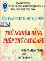 thử nghiệm bằng phép thử catalase   nhóm 9