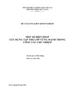 Một số biện pháp xây dựng tập thể lớp vững mạnh trong công tác chủ nhiệm 