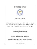 Các nhân tố ảnh hưởng đến mức độ hài lòng của sinh viên đối với chất lượng dịch vụ đào tạo tại trường đại học công nghệ thông tin gia định 