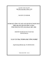 Đánh Giá Công Tác Đấu Giá Quyền Sử Dụng Đất Trên Địa Bàn Huyện Phú Lương,  Tỉnh Thái Nguyên Giai Đoạn 2007 -2010