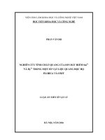 Nghiên cứu tính chất quang của ion đất hiếm sm3+ và dy3+ trong một số vật liệu quang học họ florua và oxit