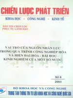Vai trò của nguồn lực trong quá trình công nghiệp hóa và hiện đại hóa   bài học kinh nghiệm của một số nước 