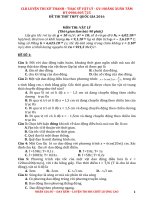 Tuyển tập đề ôn thi THPT quốc gia môn vật lý bám sát đề thi đại học năm 2016 (có đáp án)