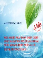 SLIDE Một số biện pháp hoàn thiện chiến lược marketing mix của sản phẩm nước khoáng thiên nhiên lavie tại thị trường TP HCM