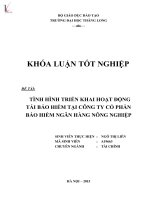 Tình hình triển khai hoạt động tái bảo hiểm tại công ty cổ phần bảo hiểm ngân hàng nông nghiệp 