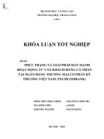 Thực trạng và giải pháp đẩy mạnh hoạt động tư vấn khách hàng cá nhân tại ngân hàng thương mại cổ phần kỹ thương việt nam 