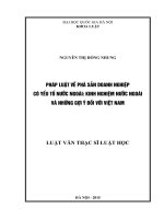 Pháp luật về phá sản doanh nghiệp có yếu tố nước ngoài kinh nghiệm nước ngoài và những gợi ý đối với việt nam 