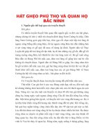 HÁT GHẸO PHÚ THỌ VÀ QUAN HỌ BẮC NINH