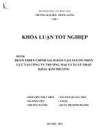 Hoàn thiện chính sách đào tạo nguồn nhân lực tại công ty thương mại và xuất nhập khẩu kim phương 