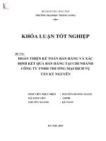 Hoàn thiện kế toán bán hàng và xác định kết quả bán hàng tại chi nhánh công ty TNHH thương mại dịch vụ tân kỷ nguyên 