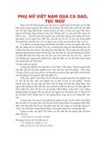PHỤ NỮ VIỆT NAM QUA CA DAO, TỤC NGỮ