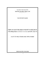 Nghiên cứu một số biện pháp kỹ thuật đối với giống địa lan Trần Mộng Xuân (Cymbidium lowianum) tại Sa Pa, Lào Cai
