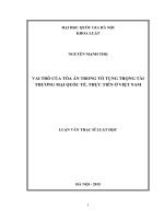 Vai trò của tòa án trong tố tụng trọng tài thương mại quốc tế  thực tiễn ở việt nam 