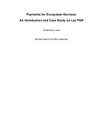 Payments for Ecosystem Services: An Introduction and Case Study on Lao PDR