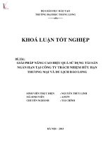 Giải pháp nâng cao hiệu quả sử dụng tài sản ngắn hạn tại công ty TNHH thương mại và du lịch bảo long 
