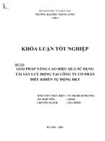 Giải pháp nâng cao hiệu quả sử dụng tài sản lưu động tại công ty cổ phần điều khiển tự động DKT 