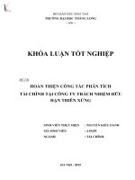 Hoàn thiện công tác phân tích tài chính tại công ty trách nhiệm hữu hạn thiên xứng 
