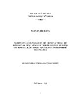 Nghiên Cứu Sử Dụng Bản Đồ Địa Chính Và Thông Tin Đất Đai Xây Dựng Vùng Giá Trị Đất Đai Phục Vụ Công Tác Định Giá Đất Tại Trung Tâm TP Thái Nguyên