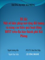 Một số biện pháp mở rộng đối tượng và nâng cao hiệu quả hoạt động BHYT trên địa bàn thành phố hải phòng 