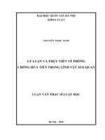 Lý luận và thực tiễn về phòng chống rửa tiền trong lĩnh vực hải quan 