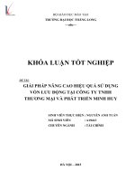 Giải pháp nâng cao hiệu quả sử dụng vốn lưu động tại công ty TNHH thương mại và phát triển minh huy 
