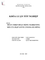 Hoàn thiện hoạt động marketing mix của rạp lotte cinema hà đông 