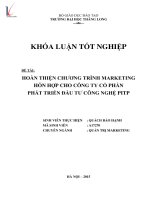 Hoàn thiện chương trình marketing hỗn hợp cho công ty cổ phần phát triển đầu tư công nghệ PITP 
