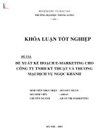 Đề xuất một số ứng dụng e marketing tại công ty TNHH kỹ thuật và thương mại dịch vụ ngọc khánh 