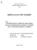 Giải pháp nâng cao hiệu quả hoạt động sản xuất kinh doanh tại công ty cổ phần may và thương mại quốc tế INDICO 