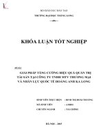 Giải pháp tăng cường hiệu quả quản trị tài sản tại công ty TNHH MTV thương mại và nhân lực quốc tế hoàng anh ka long 
