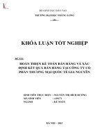 Hoàn thiện kế toán bán hàng và xác định kết quả bán hàng tại công ty cổ phần thương mại quốc tế gia nguyên 