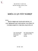 Hoàn thiện kế toán bán hàng và xác định kết quả bán hàng tại công ty cổ phần dịch vụ thương mại yến lý 