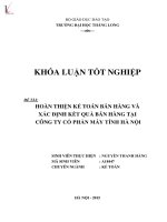 Hoàn thiện kế toán bán hàng và xác định kết quả bán hàng tại công ty cổ phần máy tính hà nội 