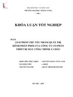 Giải pháp chủ yếu nhằm quản trị kênh phân phối của công ty cổ phần thiết bị máy công trình á châu 