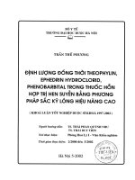 Định lượng đồng thời theophylin, ephedrin hydroclorid, phenobarbital trong thuốc hỗn hợp trị hen suyễn bằng phương pháp sắc ký lỏng hiệu năng cao