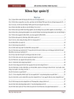 đề cương và đáp án môn khoa học quản lý 