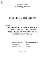 Giải pháp nâng cao hiệu quả sử dụng vốn lưu động tại công ty TNHH một thành viên du lịch công đoàn việt nam 