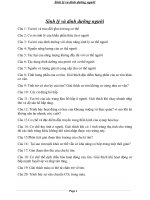 Một số câu hỏi ôn tập và đáp án môn Sinh lý và dinh dưỡng người