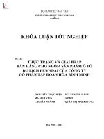 Thực trạng và giải pháp bán hàng cho nhóm sản phẩm ô tô du lịch huyndai của công ty cổ phần tập đoàn hòa bình minh 