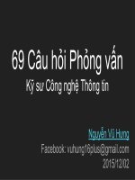 69 câu hỏi phỏng vấn  kỹ sư công nghệ thông tin