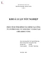 Phân tích tình hình tài chính tại công ty cổ phần đầu tư giáo dục và đào tạo chìa khóa vàng 