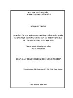 Nghiên Cứu Đặc Điểm Sinh Trưởng, Năng Suất, Chất Lượng Một Số Dòng, Giống Sắn Có Triển Vọng Tại Huyện Sơn Dương, Tuyên Quang
