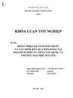 Hoàn thiện kế toán bán hàng và xác định kết quả bán hàng tại doanh nghiệp tư nhân xây dựng và thương mại mộc nguyên 