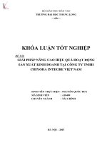 Giải pháp nâng cao hiệu quả hoạt động sản xuất kinh doanh tại công ty TNHH chiyoda integre việt nam 