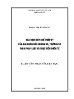 Xác định quy chế pháp lý của hai quần đảo hoàng sa, trường sa theo pháp luật và thực tiễn quốc tế 