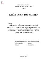 Giải pháp nâng cao hiệu quả sử dụng tài sản ngắn hạn tại công ty cổ phần thương mại dược phẩm quốc tế winsacom 