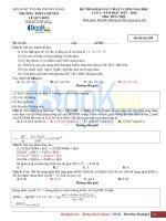 Đáp án chi tiết đề LQĐ đà nẵng lần 1 2016