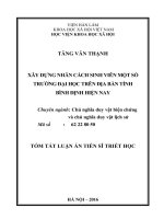 Xây dựng nhân cách sinh viên các trường đại học trên địa bàn tỉnh bình định hiện nay (TT) 