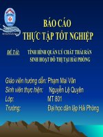 TÌNH HÌNH QUẢN lý CHẤT THẢI rắn SINH HOẠT đô THỊ tại hải PHÒNG 